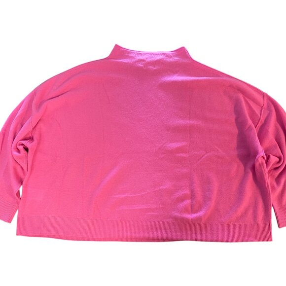 Pilcro Anthropologie The Alani 100% Cashmere Mock-Neck Sweater Neon Hot Pink 3XL - Picture 3 of 10